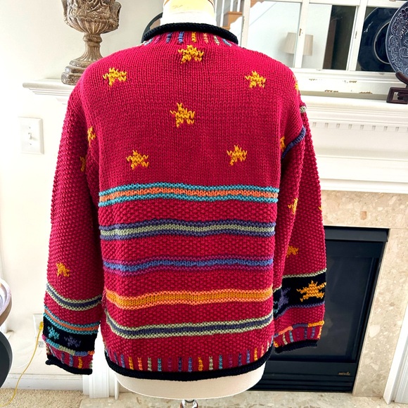 Coldwater Creek Red Multicolor Knit Sweater - Picture 6 of 7